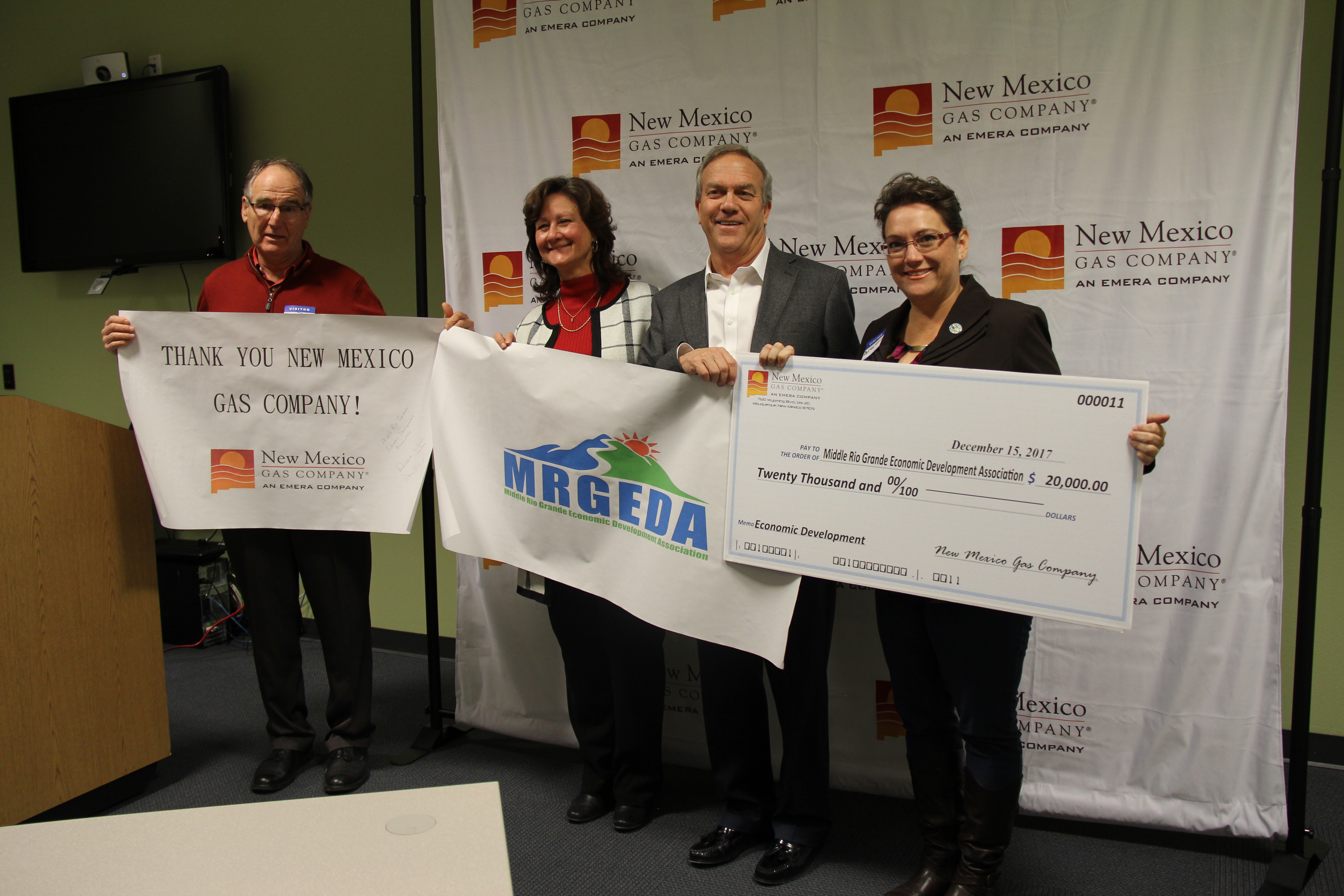 Middle Rio Grande Economic Development receiving an NMGC grant for $20,000